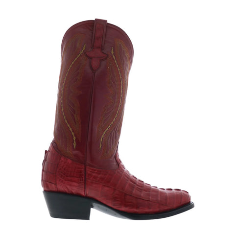 Ferrini Caiman Tail R-Toe 1031122 Mens Red Wide Cowboy Western Boots