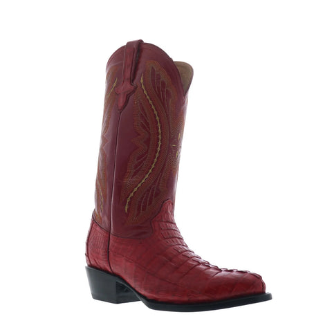 Ferrini Caiman Tail R-Toe 1031122 Mens Red Wide Cowboy Western Boots