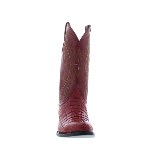 Ferrini Caiman Tail R-Toe 1031122 Mens Red Wide Cowboy Western Boots