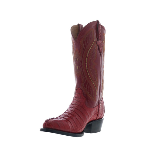 Ferrini Caiman Tail R-Toe 1031122 Mens Red Wide Cowboy Western Boots