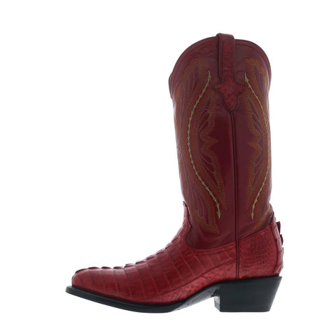 Ferrini Caiman Tail R-Toe 1031122 Mens Red Wide Cowboy Western Boots