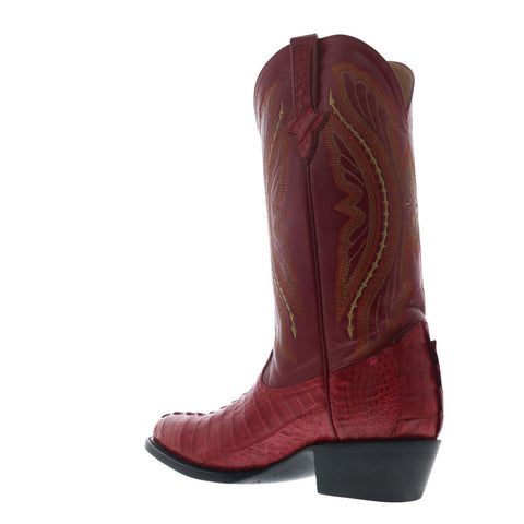 Ferrini Caiman Tail R-Toe 1031122 Mens Red Wide Cowboy Western Boots