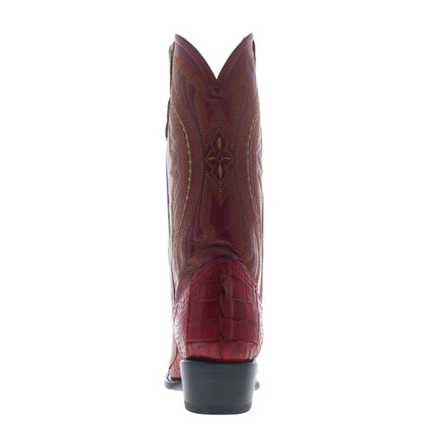Ferrini Caiman Tail R-Toe 1031122 Mens Red Wide Cowboy Western Boots