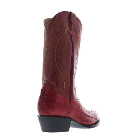 Ferrini Caiman Tail R-Toe 1031122 Mens Red Wide Cowboy Western Boots