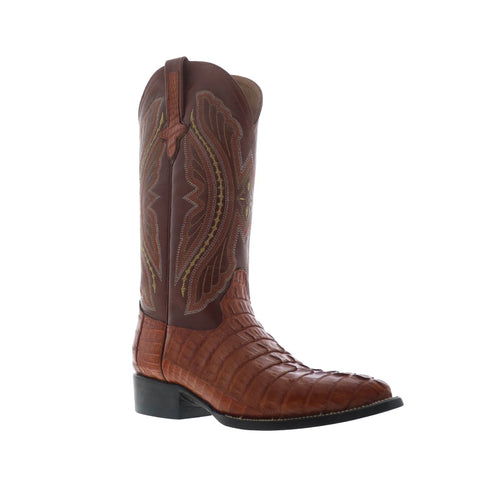 Ferrini Caiman Tail X-Toe 1033102 Mens Brown Leather Cowboy Western Boots