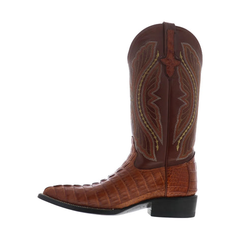 Ferrini Caiman Tail X-Toe 1033102 Mens Brown Leather Cowboy Western Boots