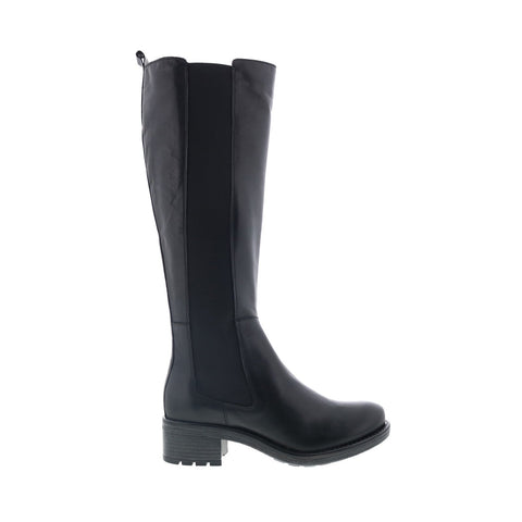 Miz Mooz Caisey Womens Black Leather Zipper Knee High Boots