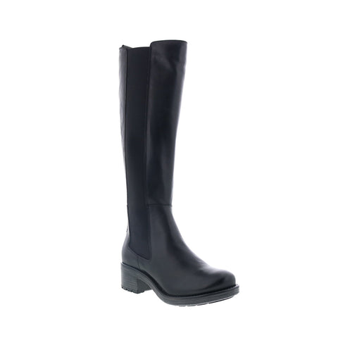 Miz Mooz Caisey Womens Black Leather Zipper Knee High Boots