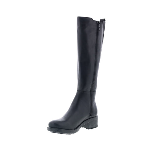 Miz Mooz Caisey Womens Black Leather Zipper Knee High Boots