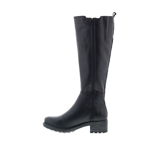 Miz Mooz Caisey Womens Black Leather Zipper Knee High Boots