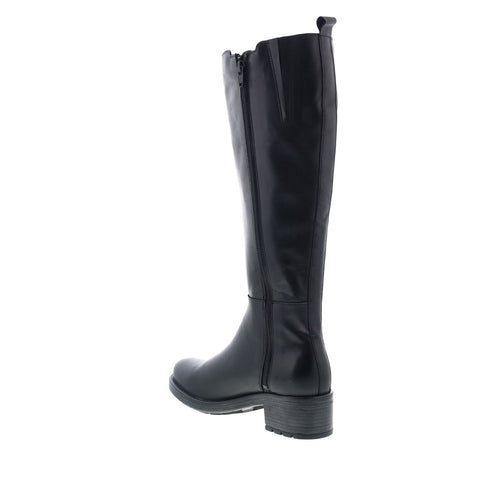 Miz Mooz Caisey Womens Black Leather Zipper Knee High Boots