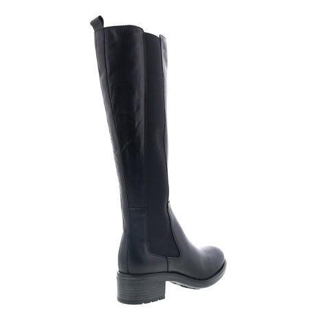 Miz Mooz Caisey Womens Black Leather Zipper Knee High Boots