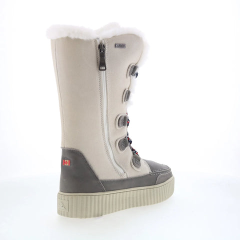 Pajar Caityn 57659 Womens Beige Suede Zipper Mid Calf Boots