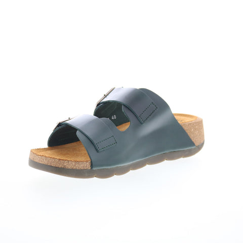 Fly London Caja CAJA721FLY-002 Womens Green Leather Slides Sandals Shoes