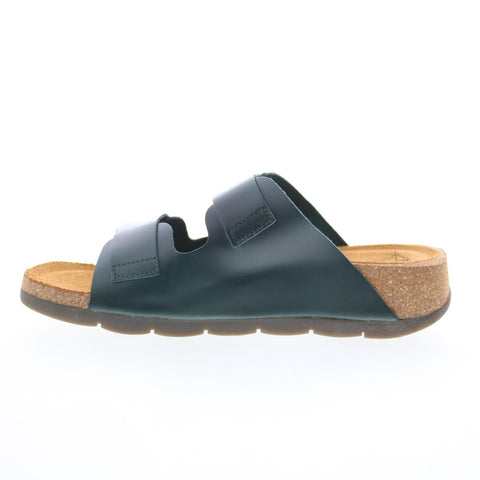 Fly London Caja CAJA721FLY-002 Womens Green Leather Slides Sandals Shoes