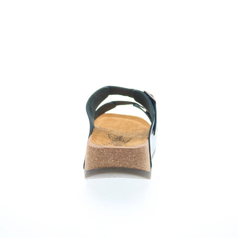 Fly London Caja CAJA721FLY-002 Womens Green Leather Slides Sandals Shoes