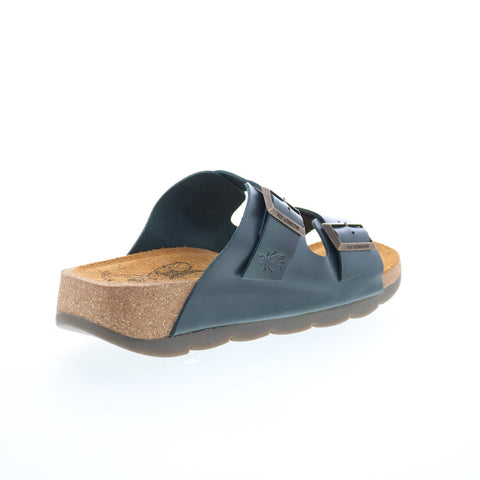 Fly London Caja CAJA721FLY-002 Womens Green Leather Slides Sandals Shoes