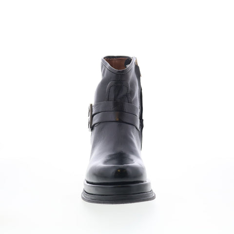 A.S. 98 Cal Womens Black Leather Zipper Ankle & Booties Boots