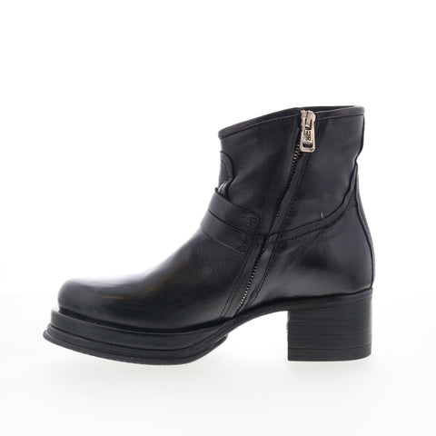 A.S. 98 Cal Womens Black Leather Zipper Ankle & Booties Boots