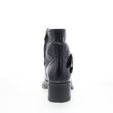 A.S. 98 Cal Womens Black Leather Zipper Ankle & Booties Boots