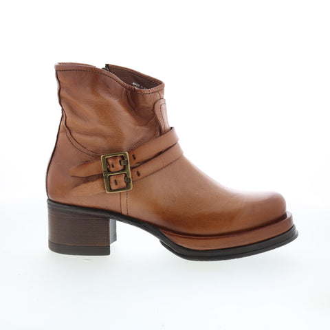 A.S. 98 Cal Womens Brown Leather Zipper Ankle & Booties Boots