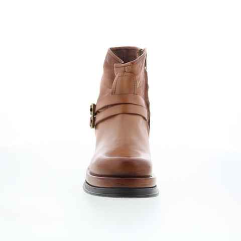 A.S. 98 Cal Womens Brown Leather Zipper Ankle & Booties Boots
