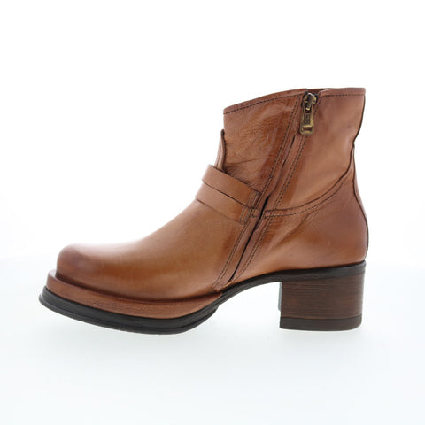 A.S. 98 Cal Womens Brown Leather Zipper Ankle & Booties Boots