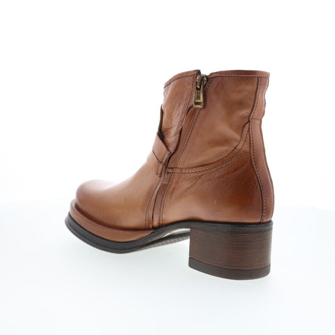 A.S. 98 Cal Womens Brown Leather Zipper Ankle & Booties Boots