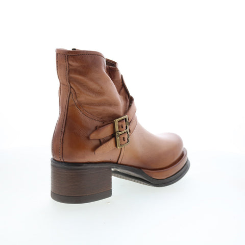 A.S. 98 Cal Womens Brown Leather Zipper Ankle & Booties Boots