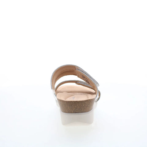 Clarks Calenne Maye 26177046 Womens White Leather Strap Slides Sandals Shoes