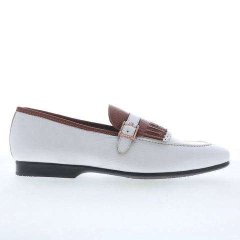 Mezlan Calf Leather 21875 Mens White Leathe Loafers & Slip Ons Penny Shoes