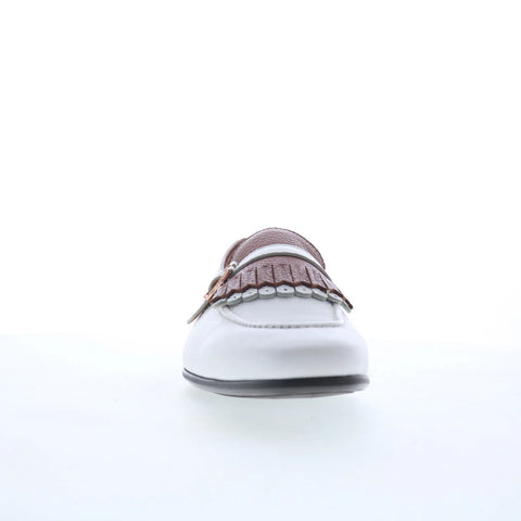 Mezlan Calf Leather 21875 Mens White Leathe Loafers & Slip Ons Penny Shoes