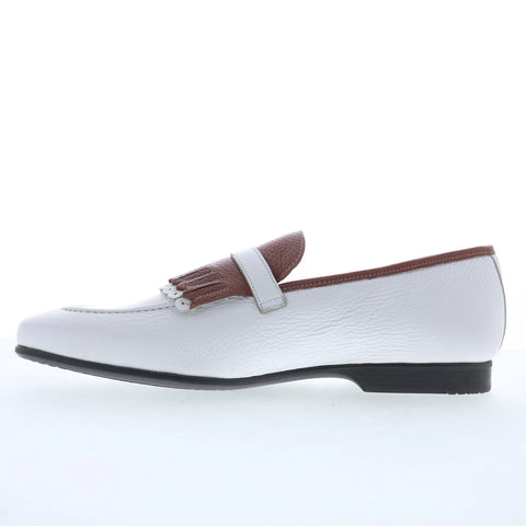 Mezlan Calf Leather 21875 Mens White Leathe Loafers & Slip Ons Penny Shoes
