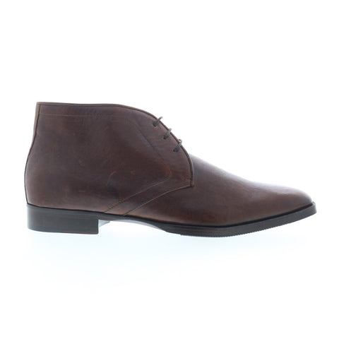 Zelli Italia Calfskin Chukka Boot Mens Brown Leather Lace Up Chukkas Boots