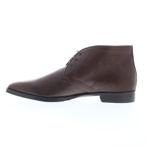 Zelli Italia Calfskin Chukka Boot Mens Brown Leather Lace Up Chukkas Boots