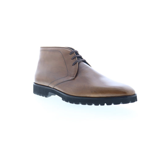 Zelli Italia Calfskin Chukka Boot Mens Brown Leather Lace Up Chukkas Boots