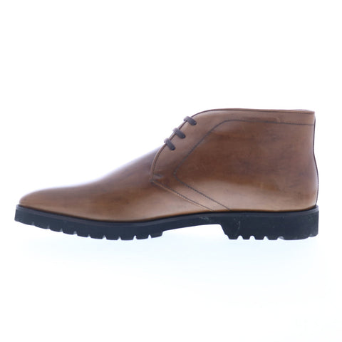 Zelli Italia Calfskin Chukka Boot Mens Brown Leather Lace Up Chukkas Boots