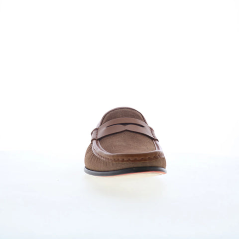 Mezlan Calfskin Penny 26780 Mens Brown Canvas Loafers & Slip Ons Penny Shoes