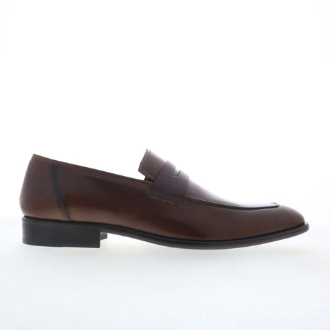 Mezlan Calfskin Penny 30480 Mens Brown Leather Loafers & Slip Ons Penny Shoes