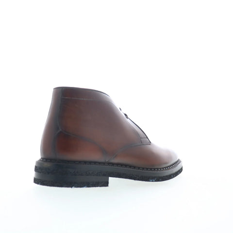 Di Bianco Calgara Calfskin Mens Brown Leather Lace Up Chukkas Boots