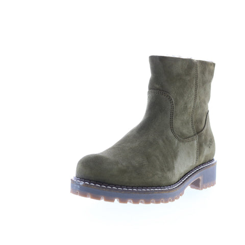 Bos. & Co. Calib Womens Green Suede Zipper Casual Dress Boots