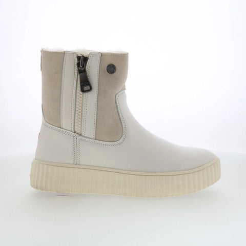 Pajar Caline 78304 Womens White Leather Slip On Ankle & Booties Boots