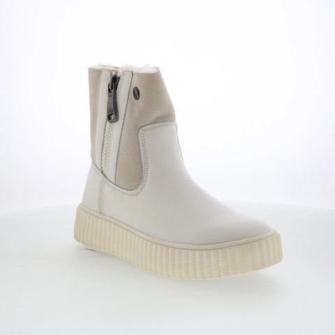 Pajar Caline 78304 Womens White Leather Slip On Ankle & Booties Boots
