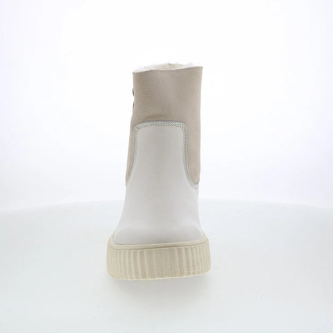 Pajar Caline 78304 Womens White Leather Slip On Ankle & Booties Boots
