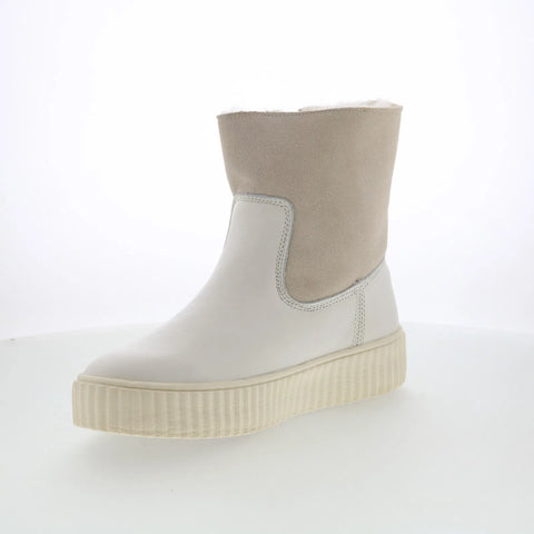 Pajar Caline 78304 Womens White Leather Slip On Ankle & Booties Boots