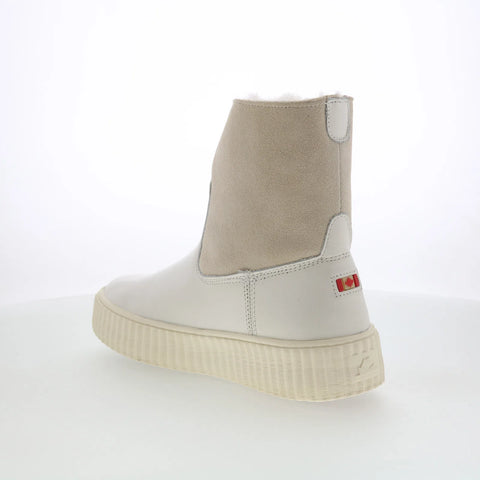 Pajar Caline 78304 Womens White Leather Slip On Ankle & Booties Boots