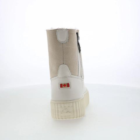 Pajar Caline 78304 Womens White Leather Slip On Ankle & Booties Boots