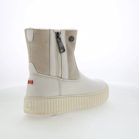 Pajar Caline 78304 Womens White Leather Slip On Ankle & Booties Boots