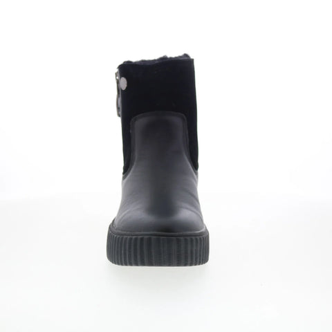 Pajar Caline 79746 Womens Black Leather Slip On Ankle & Booties Boots