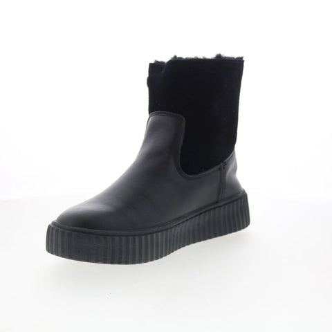 Pajar Caline 79746 Womens Black Leather Slip On Ankle & Booties Boots